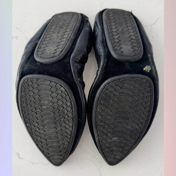Yosi Samra Black Leather Pointed-Toe Ballet Flats – Size 8 - Picture 3 of 5